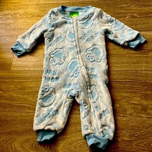 Blue cookie monster zipper pajama